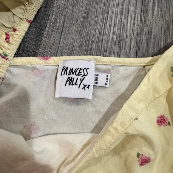 Princess Polly Yellow Floral Puff Sleeve Blouse - Picture 3 of 3